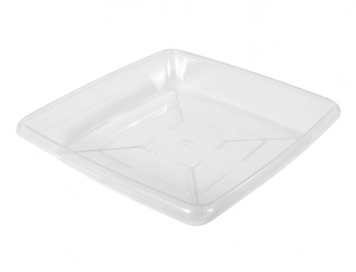 Podmiska pod květník AIR SQUARE plast transparentní 14x14cm