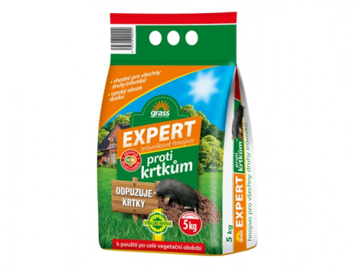 Hnojivo GRASS EXPERT na trávník proti krtkům 5kg