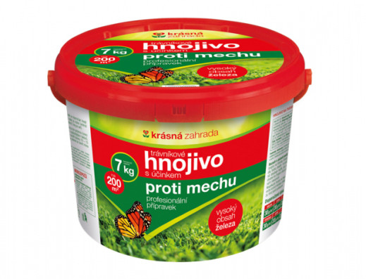 Hnojivo KRÁSNÁ ZAHRADA na trávník proti mechu 7kg