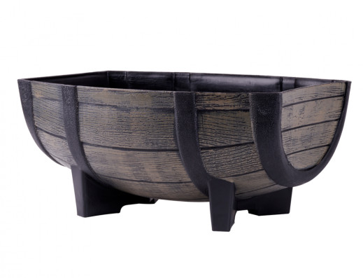 Květník WOODEFF natural dekor dřevo 41x19x29cm