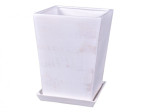 Květník KUPKA SQUARE WHITE+podmiska keramický mat 26x26x33cm